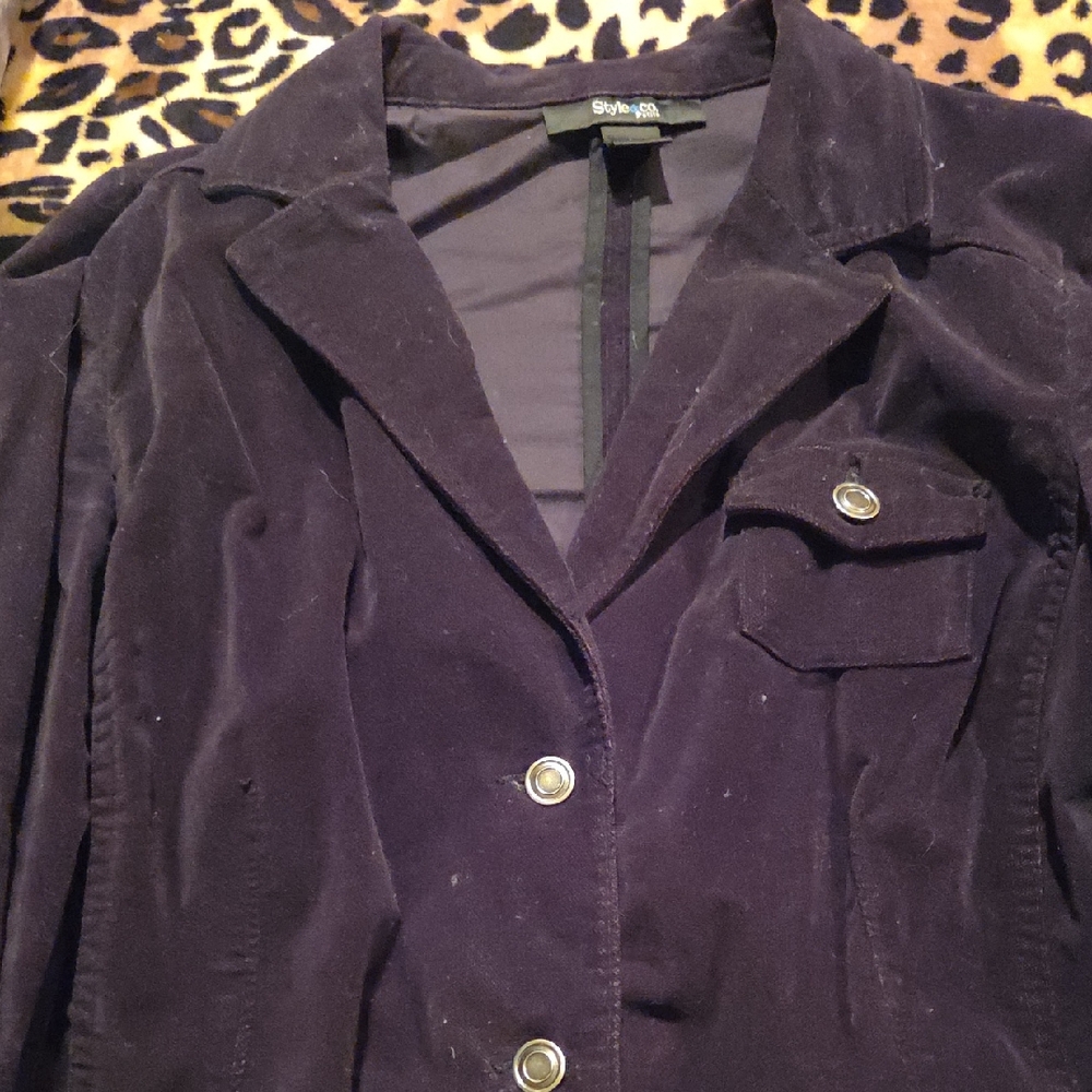 Style & Co. Deep Purple Velvet Blazer